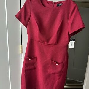 Tahari Textured Red Mini Dress
